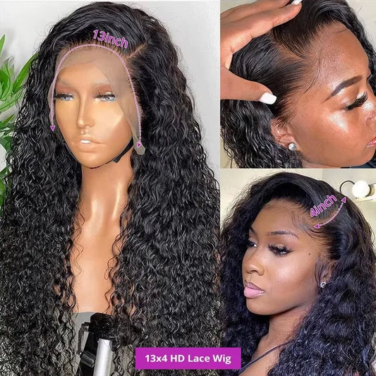 40 Inch 13x4 Hd Water Wave Wigs Lace Human Hair Wigs for Black Women Deep Wave Frontal Wig 360 Lace Front Brazilian Wig on Sale