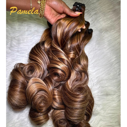 Loose Deep Wave Human Hair Bundles With 5x5 Closure And 3 Bundles Human Hair Extensions For Women Ombre Brown 13x6 Lace Frontal