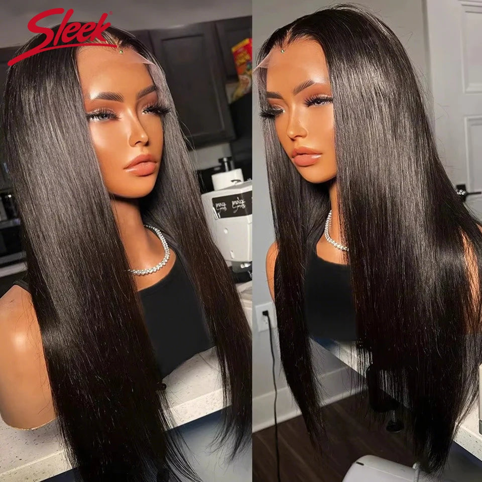 Ombre Pink Straight Lace Front Wigs 13x6x1 Lace Part Human Hair Wig For Women Transparent Lace Highlight Colored Remy Hair