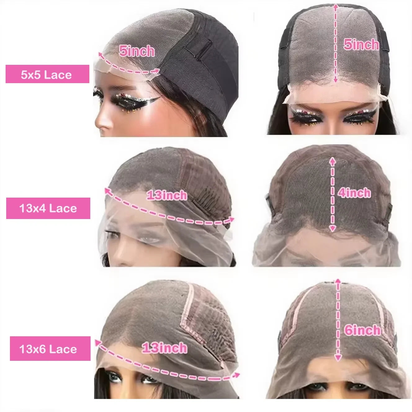 Peruvian 300% Density Black Straight 13x4 13x6 Lace Frontal Human Hair Wigs 30 36 Inch Pre Plucked 5x5 Glueless Wigs For Women