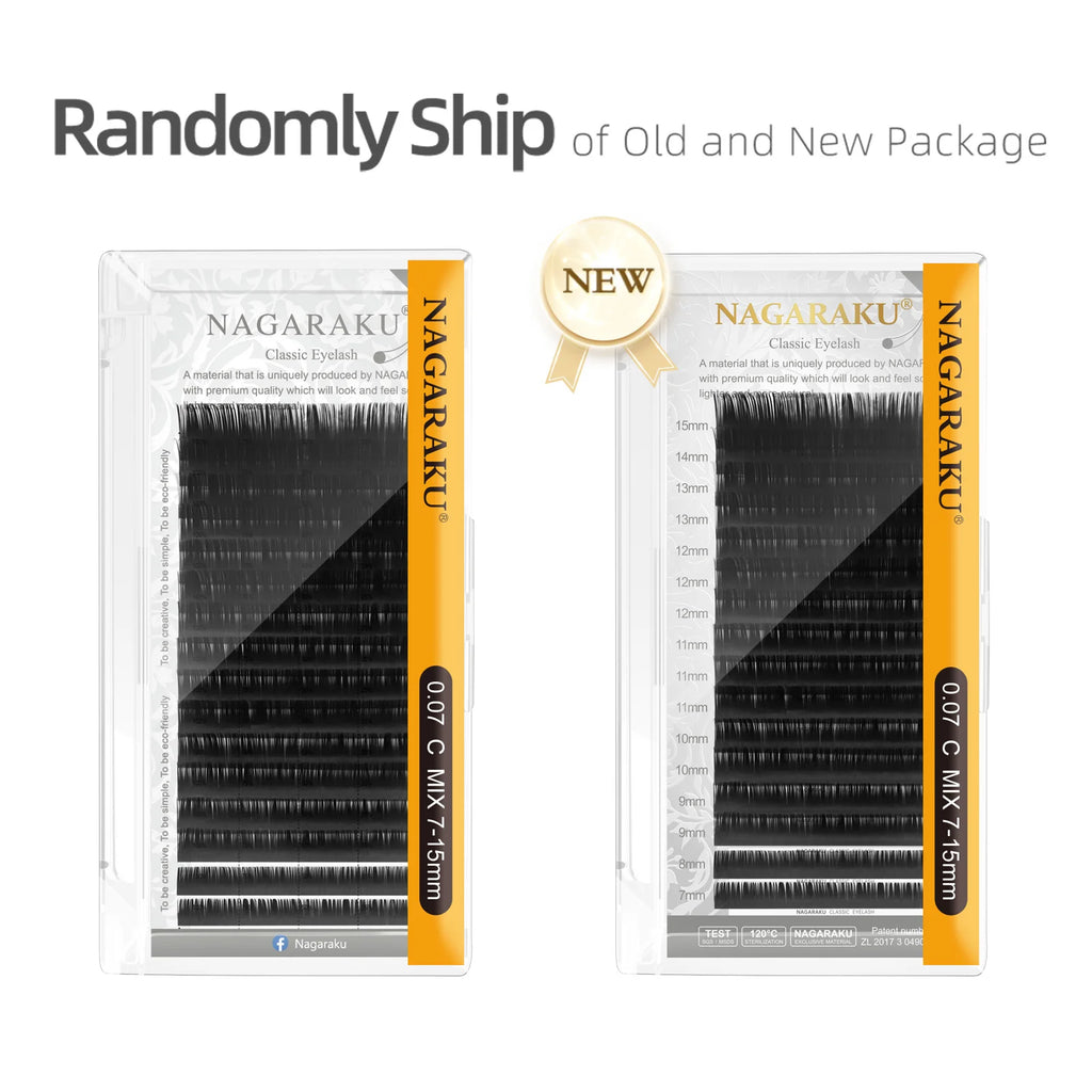 NAGARAKU Eyelash Extension Makeup Cilios 50 Cases/lot 16 Rows/case 7~15 Mix Individual Eyelash Natural Synthetic Mink Lashes