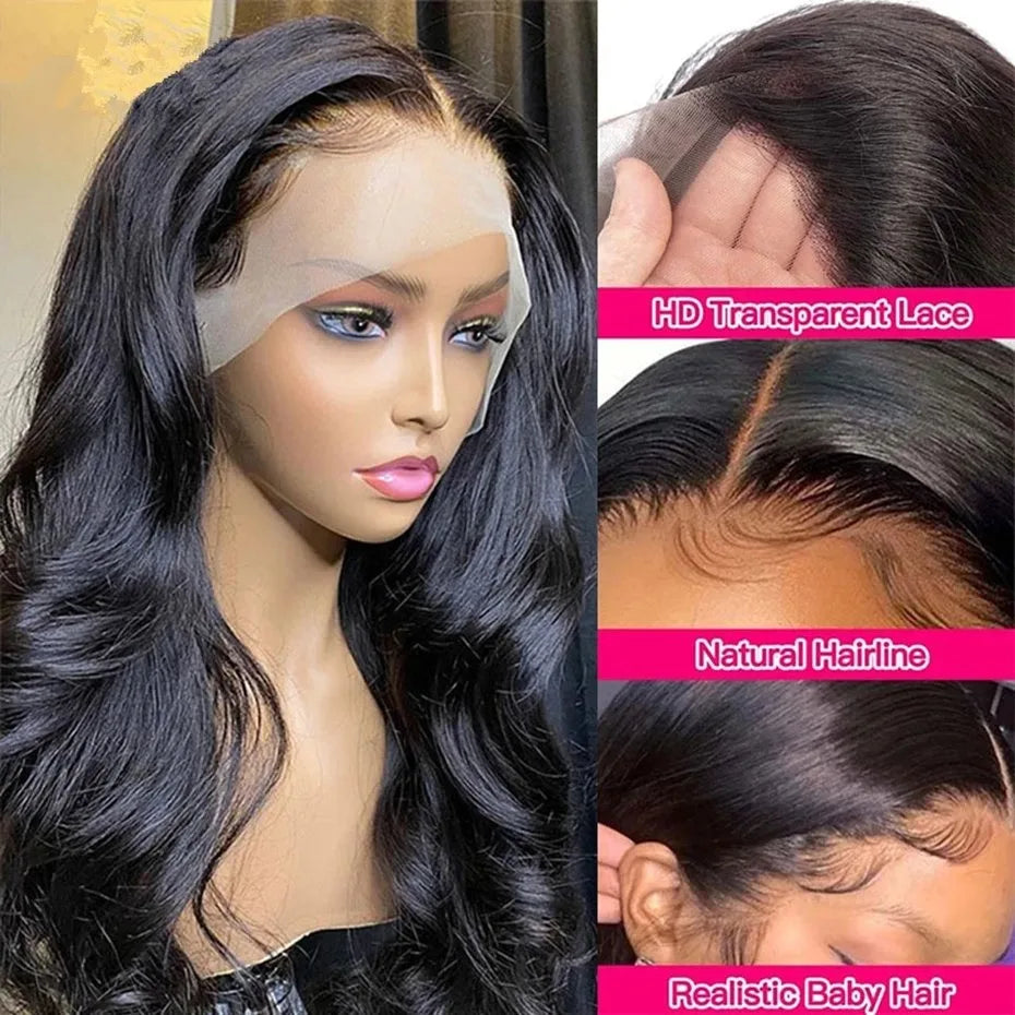 180 Density Lace Front Human Hair Wigs for Women 13x4 HD Lace Frontal Wig 20 44 Inch Body Wave Lace Front Wig Brazilian Hair Wig