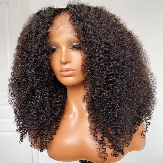 1B 13*4 Lace Frontal Human Hair Wigs Pre Plucked Raw Virgin Hair Gluesless Curly Lace Closure Wigs for Black Woman