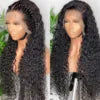 180% Density 13x6 Hd Transparent Deep Wave Lace Frontal Human Hair Wig 30 40 Inch Curly Lace Front Wig Human Hair Wigs for Women