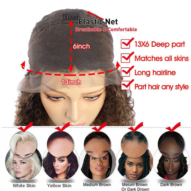 Lemoda Ombre Highlight Human Hair Wigs Virgin Brazilian Bone Straight HD Transparent Human Hair Lace Front Wigs for Black Women
