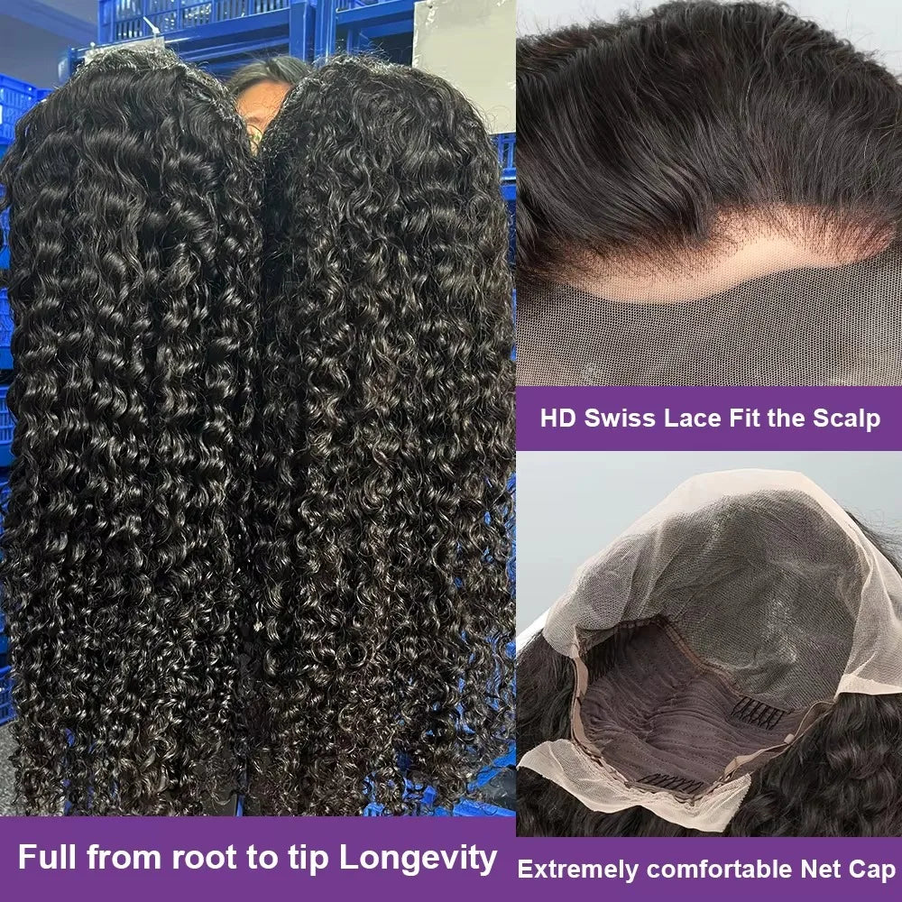 40 Inch 13x4 Hd Water Wave Wigs Lace Human Hair Wigs for Black  Women Deep Wave Frontal Wig 360 Lace Front Brazilian Wig on Sale