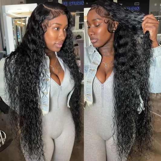 40 Inch 13x4 Hd Water Wave Wigs Lace Human Hair Wigs for Black  Women Deep Wave Frontal Wig 360 Lace Front Brazilian Wig on Sale