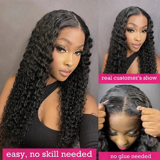 30 40 Inch Deep Wave 13x4 Hd Lace Frontal Wigs Human Hair Wigs for Black Women 180% Density Lace Front Wig Curly Human Hair Wig