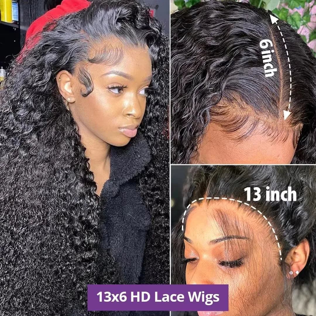40 Inch 13x4 Hd Water Wave Wigs Lace Human Hair Wigs for Black  Women Deep Wave Frontal Wig 360 Lace Front Brazilian Wig on Sale
