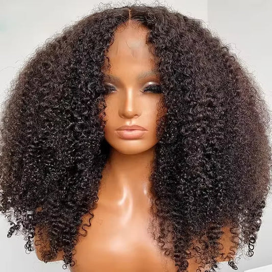 1B 13*4 Lace Frontal Human Hair Wigs Pre Plucked Raw Virgin Hair Gluesless Curly Lace Closure Wigs for Black Woman