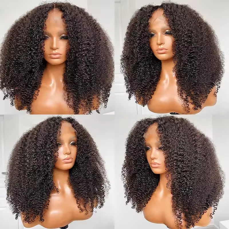 1B 13*4 Lace Frontal Human Hair Wigs Pre Plucked Raw Virgin Hair Gluesless Curly Lace Closure Wigs for Black Woman