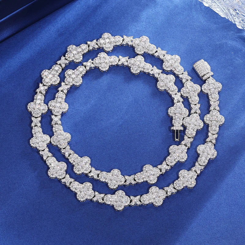 Original Design Cross Star Tennis Chain Necklaces for Women 10mm Cubic Zirconia Iced Out Iced Out Fashion Jewelry for Christmas
