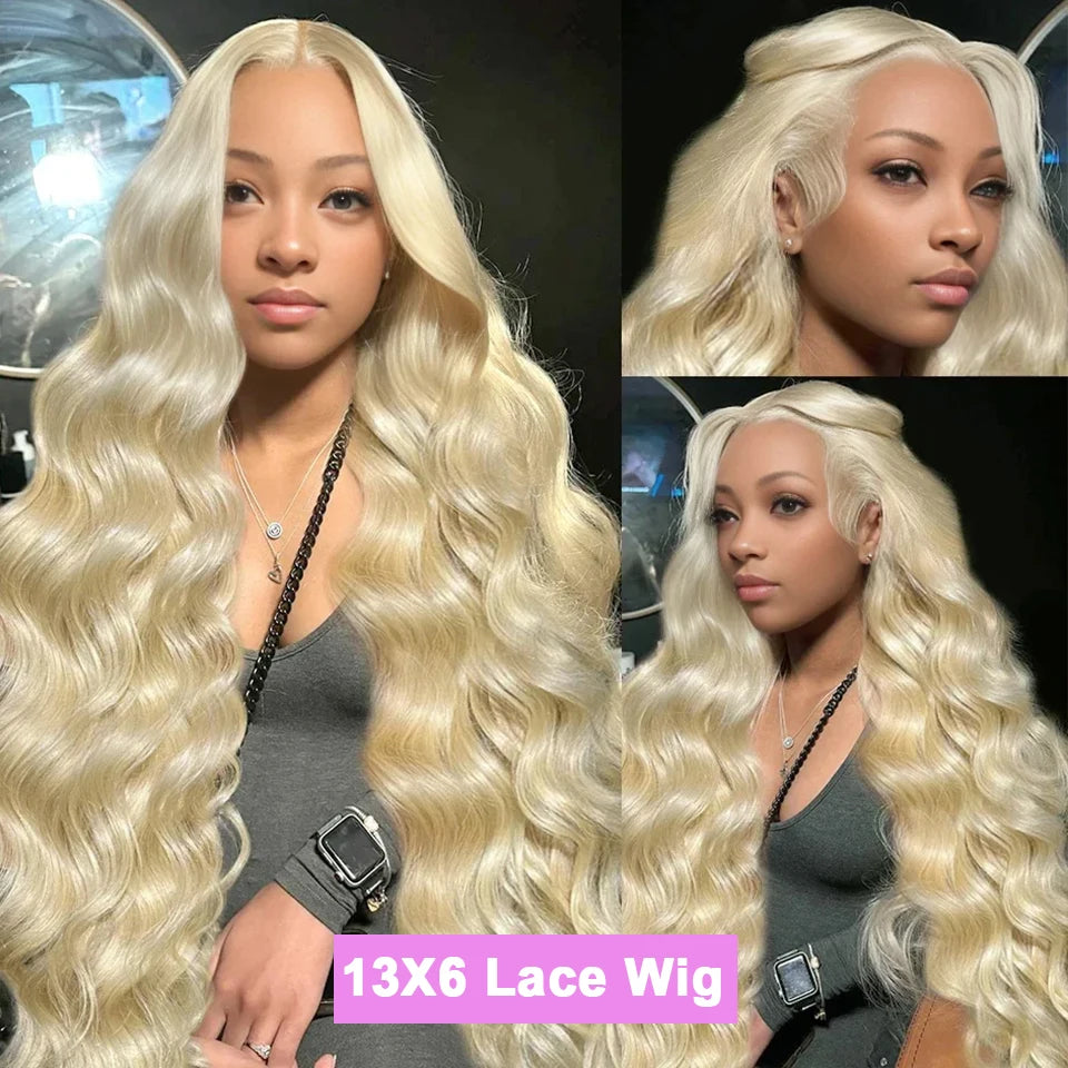 36 inch 613 Honey Blonde Body Wave 13x6 13X4 Lace Front Human Hair Wigs For Women Brazilian 4x4 HD Transparent Lace Frontal Wig