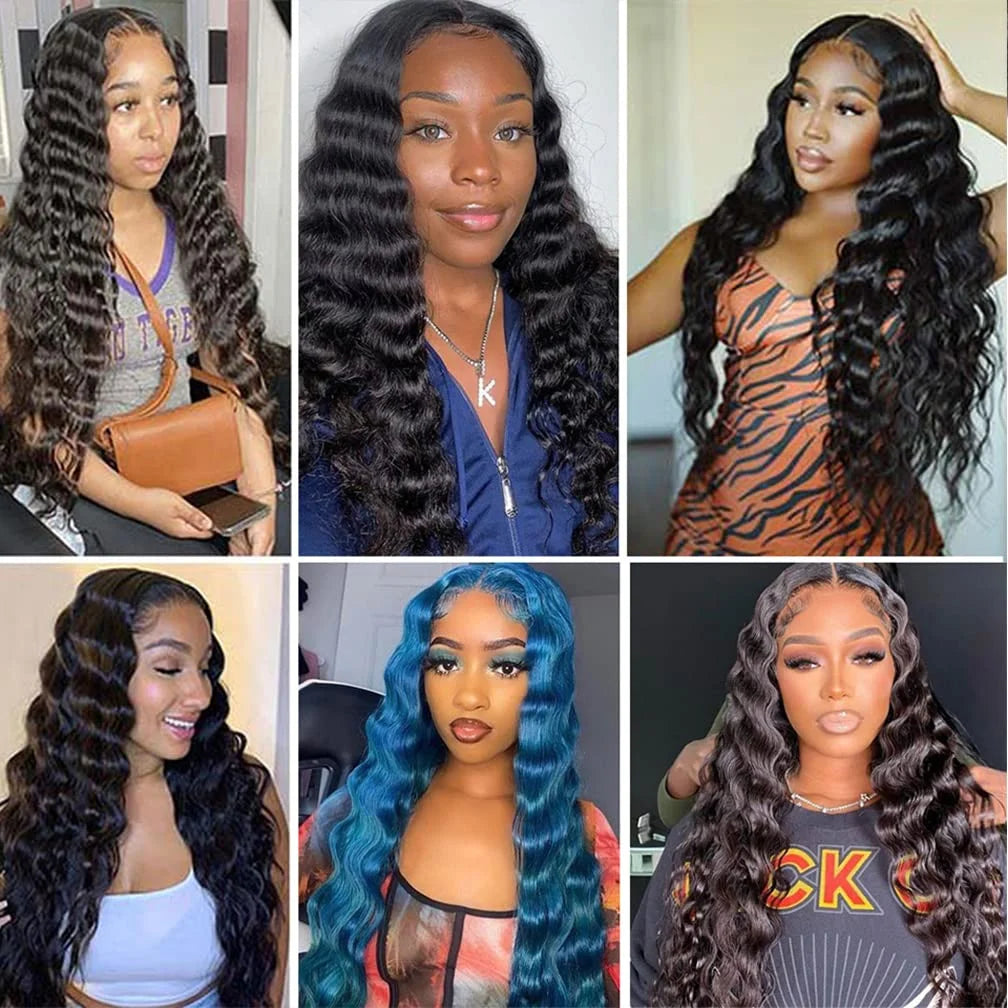 32 34Inch Loose Deep Wave Wig 180 Density 13x4 13x6 HD Transparent Lace Frontal Wig Brazilian Human Hair Wigs For Women Lemoda