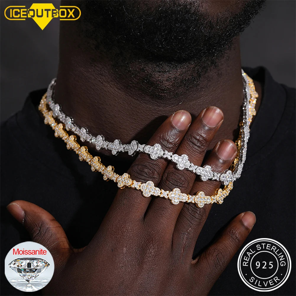 Original Design Cross Star Tennis Chain Necklaces for Women 10mm Cubic Zirconia Iced Out Iced Out Fashion Jewelry for Christmas