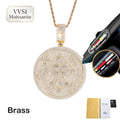 Hip Hop Custom VVS1 Moissanite Cross Circle Pendants Necklaces Iced Out Brass Personalized Men Pendant with Passed Diamond Test