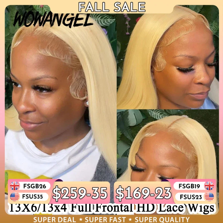 Wow Angel 613 HD Lace Frontal Wig 13X6 Full Lace Front Straight Wig Human Hair Wig Pre Plucked Natural Scalp For Woman Glueless