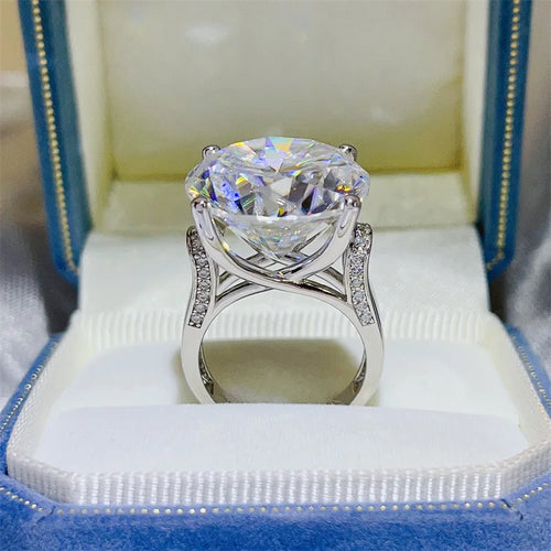 20 Carat Green Moissanite Lab Diamond Rings Top Grade s925 Silver Big White Moissanita Gemstone Fine Jewelry GRA
