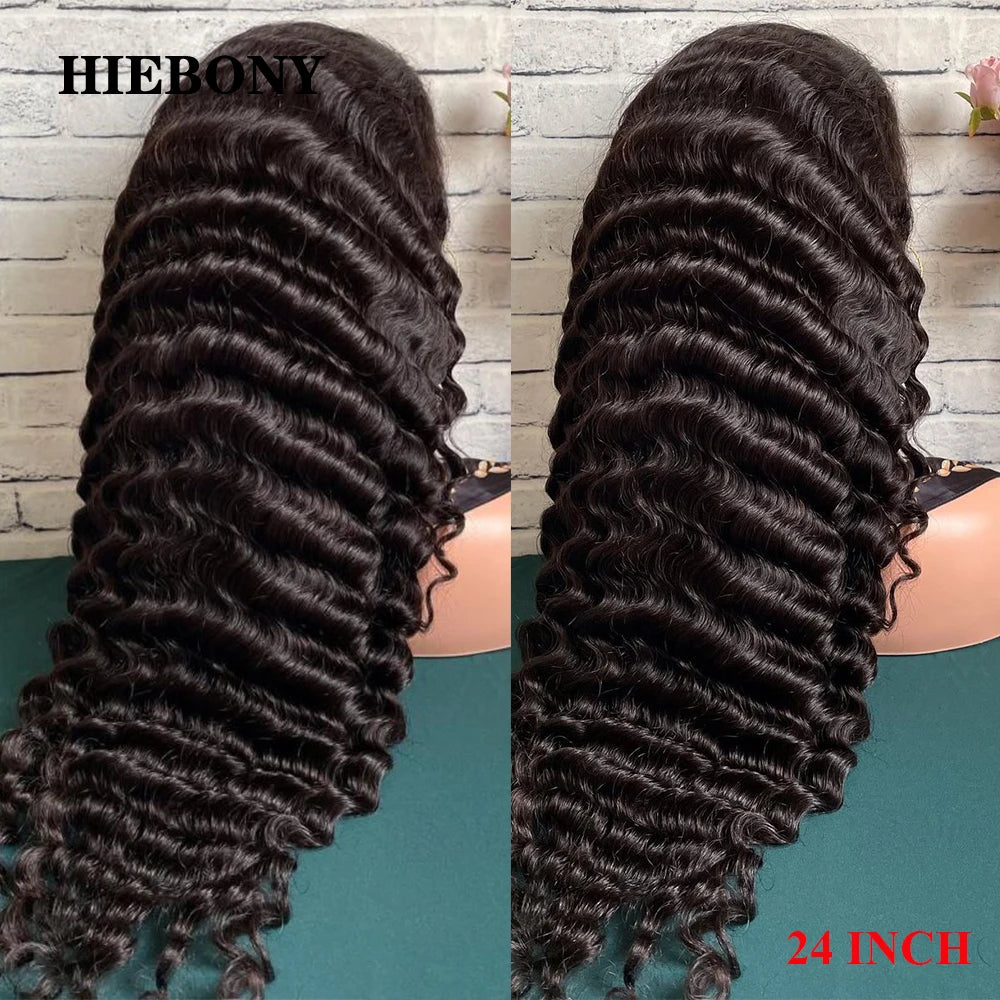 HiEbony Hair 13x6 HD Lace Frontal Wigs Deep Wave 250% Density Melt Skin Real HD Lace Wigs 5x5 6x6 Glueless HD Lace Closure Wigs