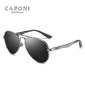 CAPONI Pilot Sunglasses Carbon Fiber Arm Sun Glasses For Men Photochromic Polarized Double Bridge Brand Design Eyewear BS3110