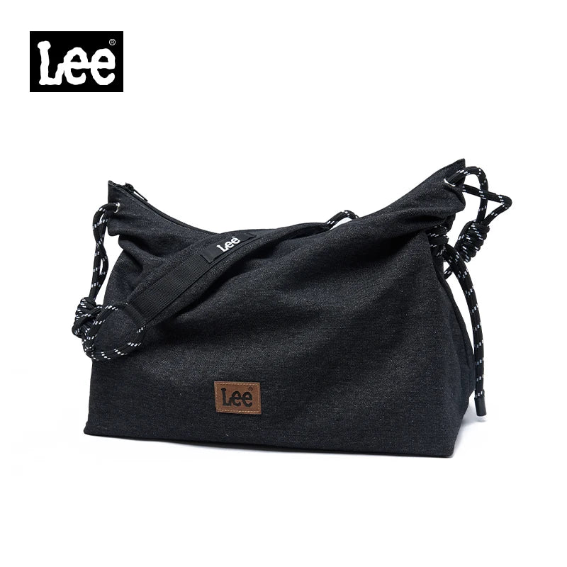 LEE Unisex Denim Blue Soft Pillow Shoulder Bags Beige Casual Simple Utility Light Ladies Large High Capacity Hobo Crossbody Bag