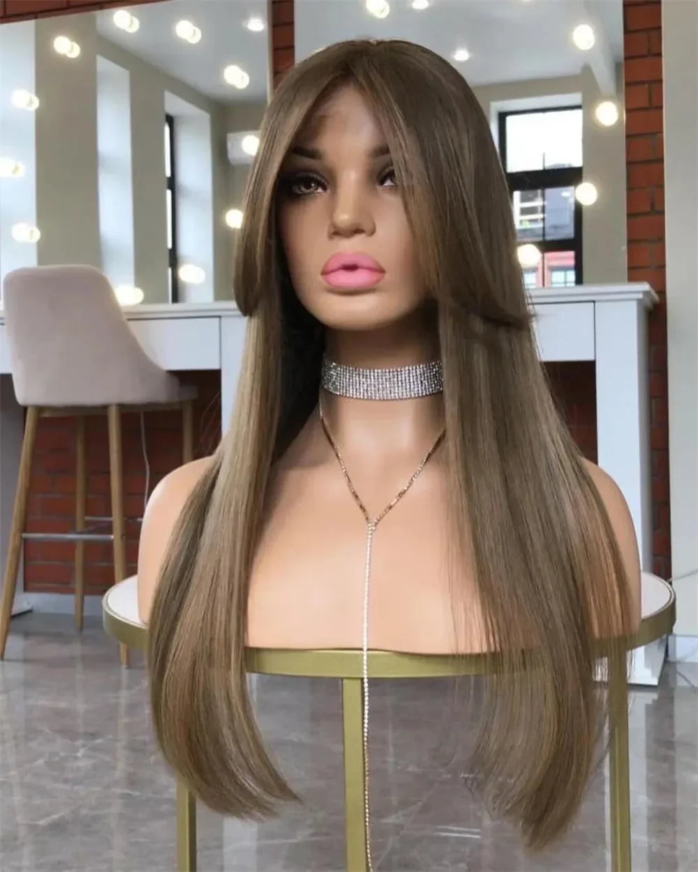 Glueless Long Soft Ombre Blond 5x5 Silk Base Straight Natural  Jewish Human Hair Wig Baby Hair HD Lace European Hair Preplucked