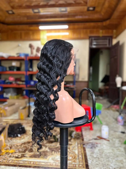13x4 Deep Wave Lace Front Wig 180 Density 40 Inch HD Virgin Human Hair Wigs 13x4 Lace Front Wig