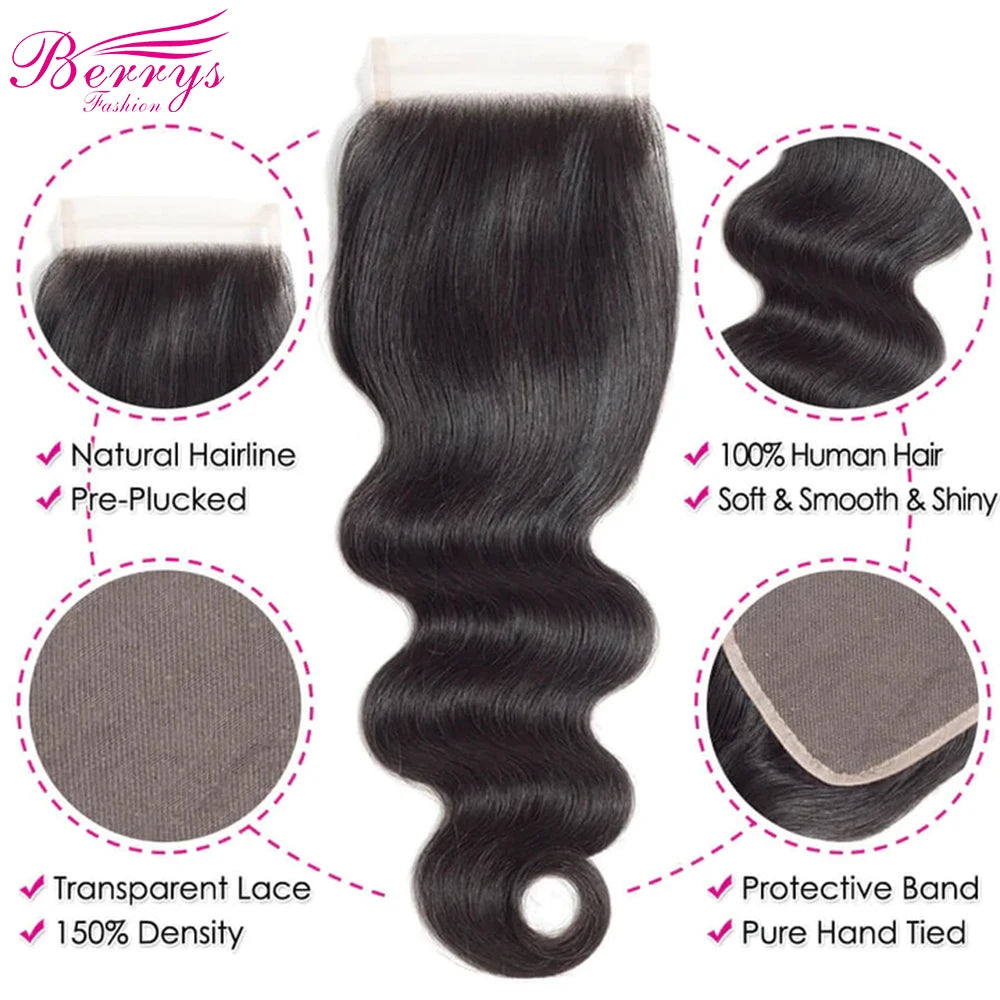 13x6 HD Lace Frontal Body Wave13x4 Transparent Lace Frontal Brazilian Virgin Hair With Baby Hair Bleached Knots Preplucked