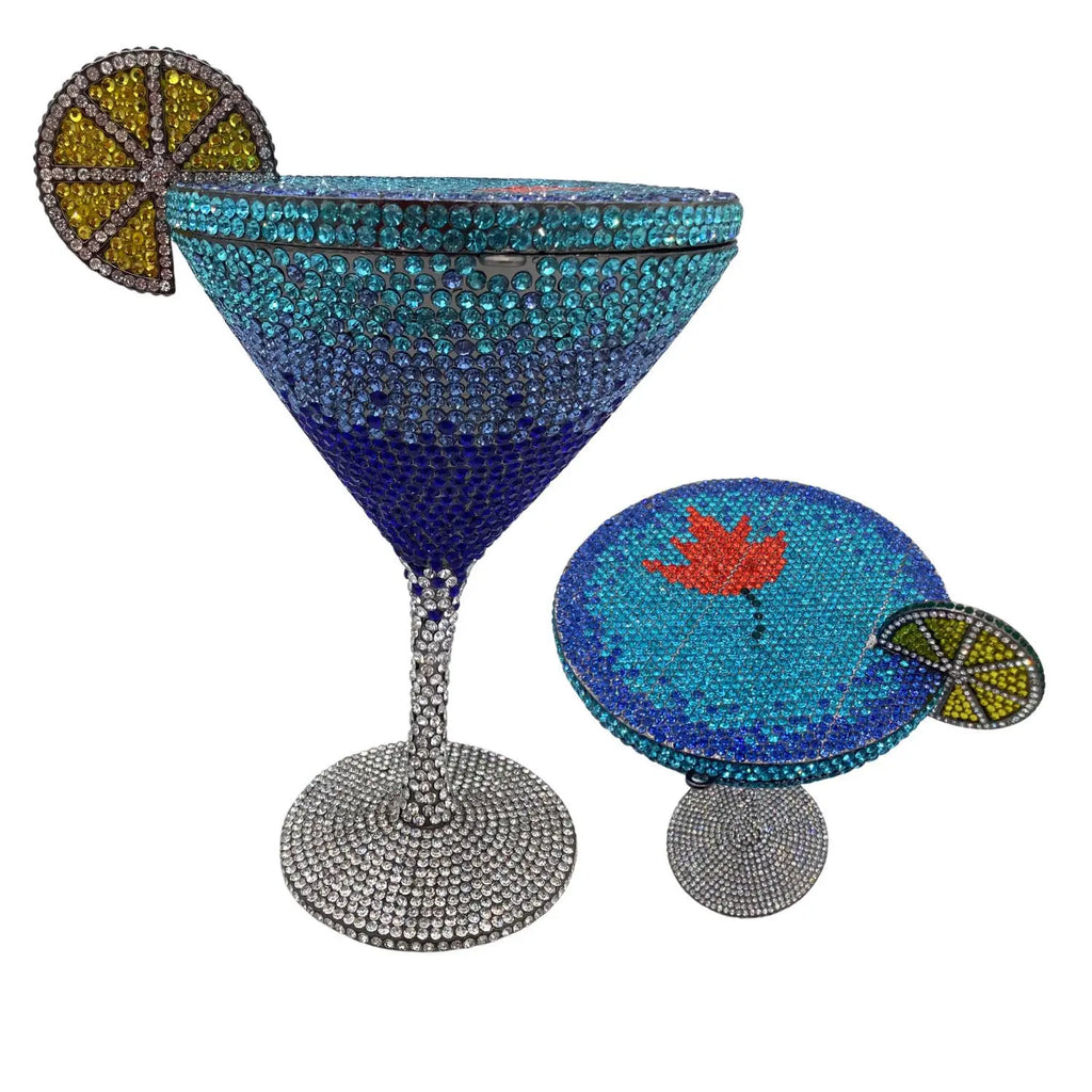 XIYUAN Women Luxury Branded Martini Crystal Evening Bag Elegant Cup Diamond Bridal Handbag Wedding Party Purses Lady Gift Clutch