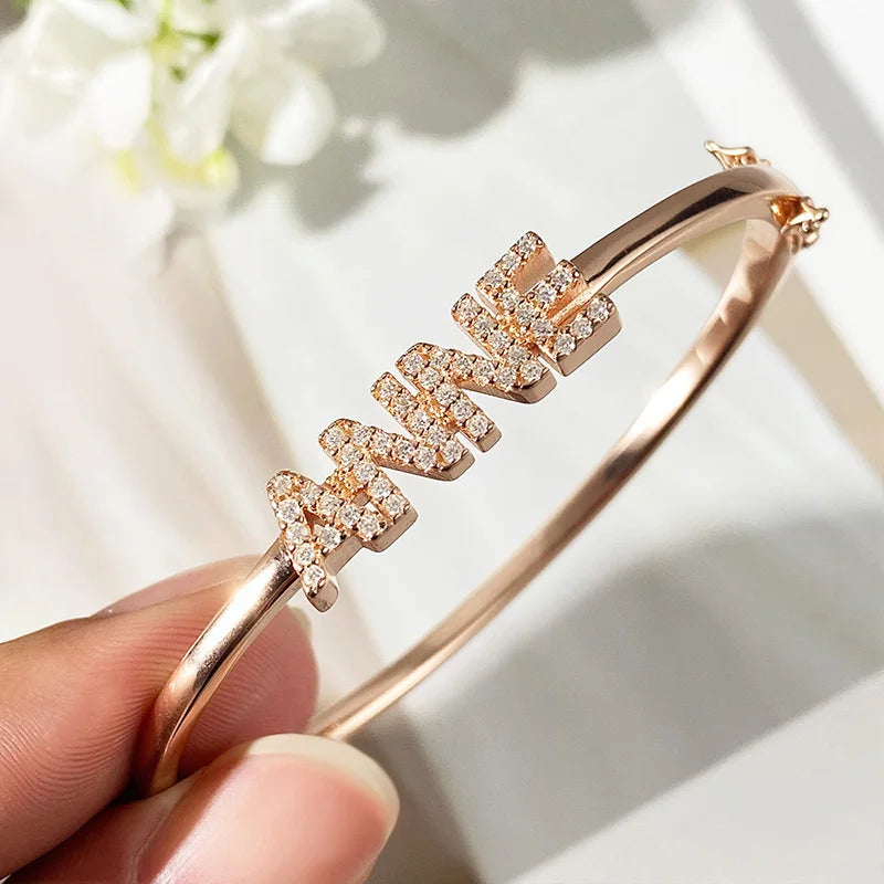 Smyoue Personalized Name Custom Bracelet Letter Customized products for Women 925 Sterling Silver Jewelry By Shiran Aloni