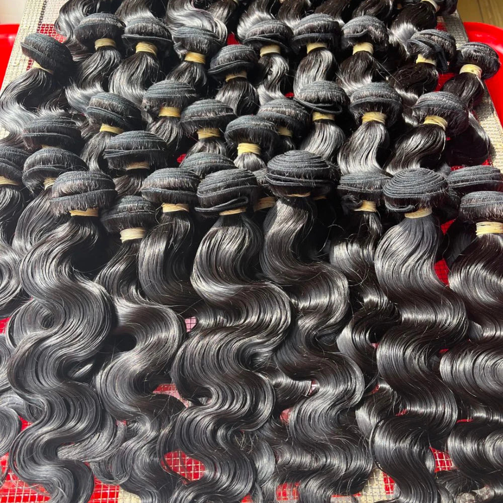 UNice Body Wave Bundles With Clousre 100% Human Hair Bundles 2/3/4 PCS With 1PC 4x4 Lace Closure Can Make 300% Density Wigs