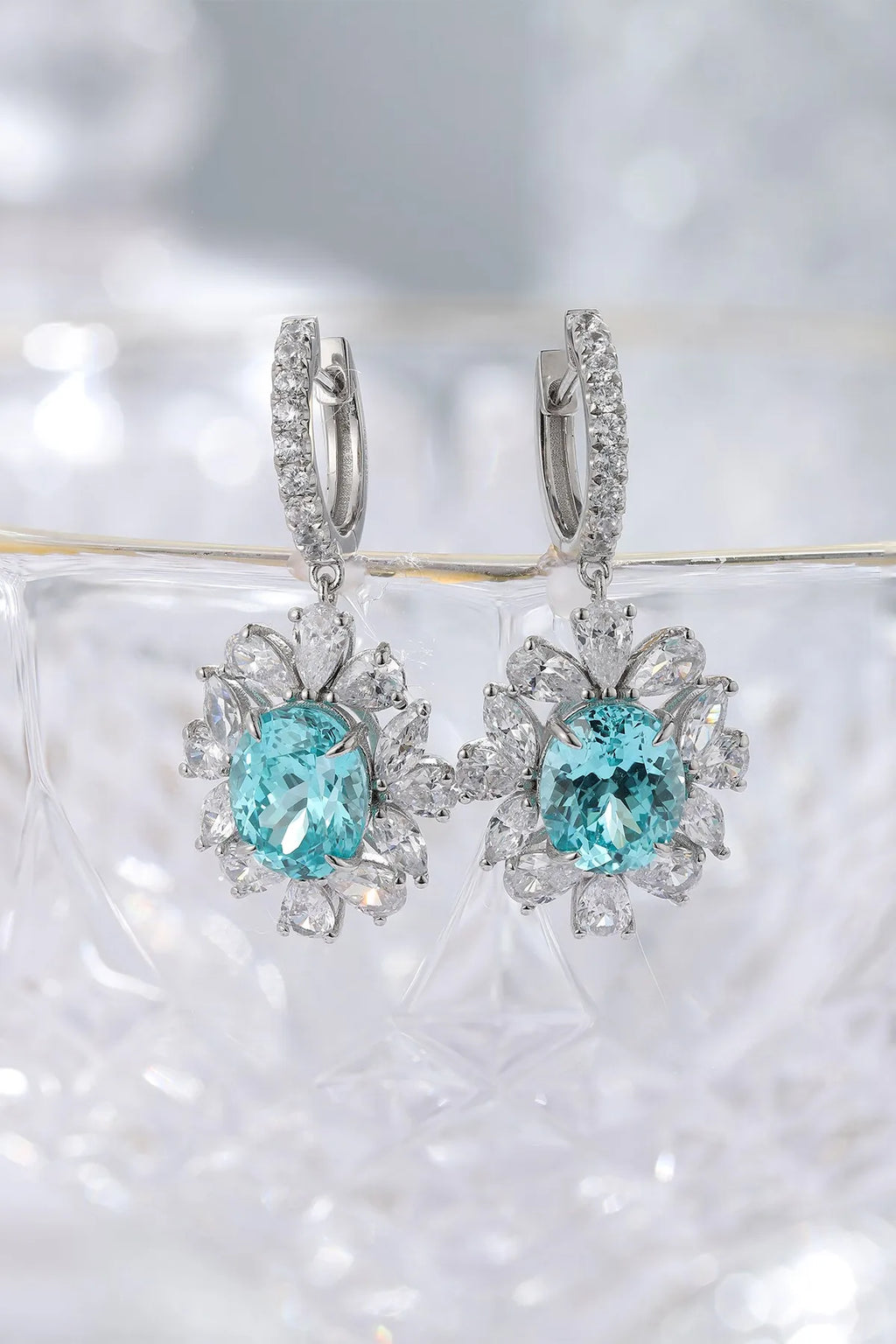 Bridal Jewelry Sets for Women Rings Necklace Earrings Lab Grown Paraiba Engagement Rings Wedding Custom Jewelry