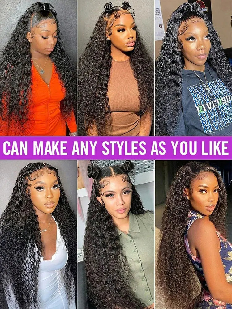 30 Inch Deep Wave Lace Front Wigs Human Hair  250% Density 13x4 HD Lace Front Wigs Human Hair Deep Curly Wet And Wavy Human Hair Wigs For Women