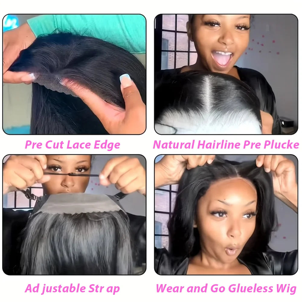 250% Upgraded 13x6 HDLace Front Human Hair Wig 5x5 Ready to Go HD Lace Glueless Straight Human Hair Wigs 13x4 Pre Plucked Natural Scalp Brazilian Hair Wigs