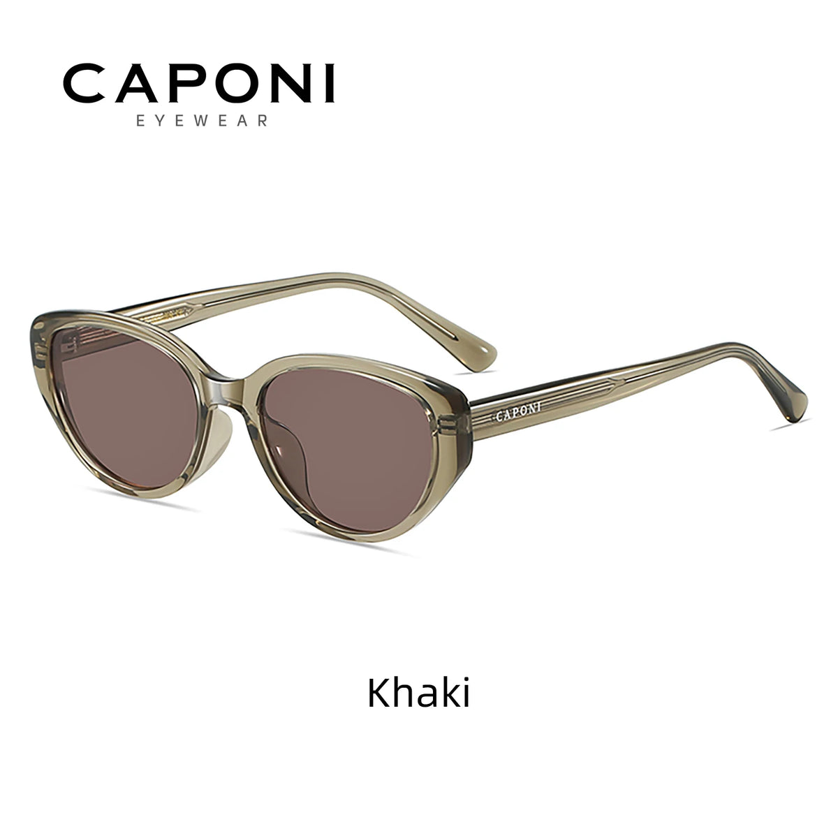 CAPONI Polarized Women Sunglasses Outdoor Fashion Vintage Design Brand Cat Eye Eyewear TR90 Brown UV400 Brown Shade CP23096
