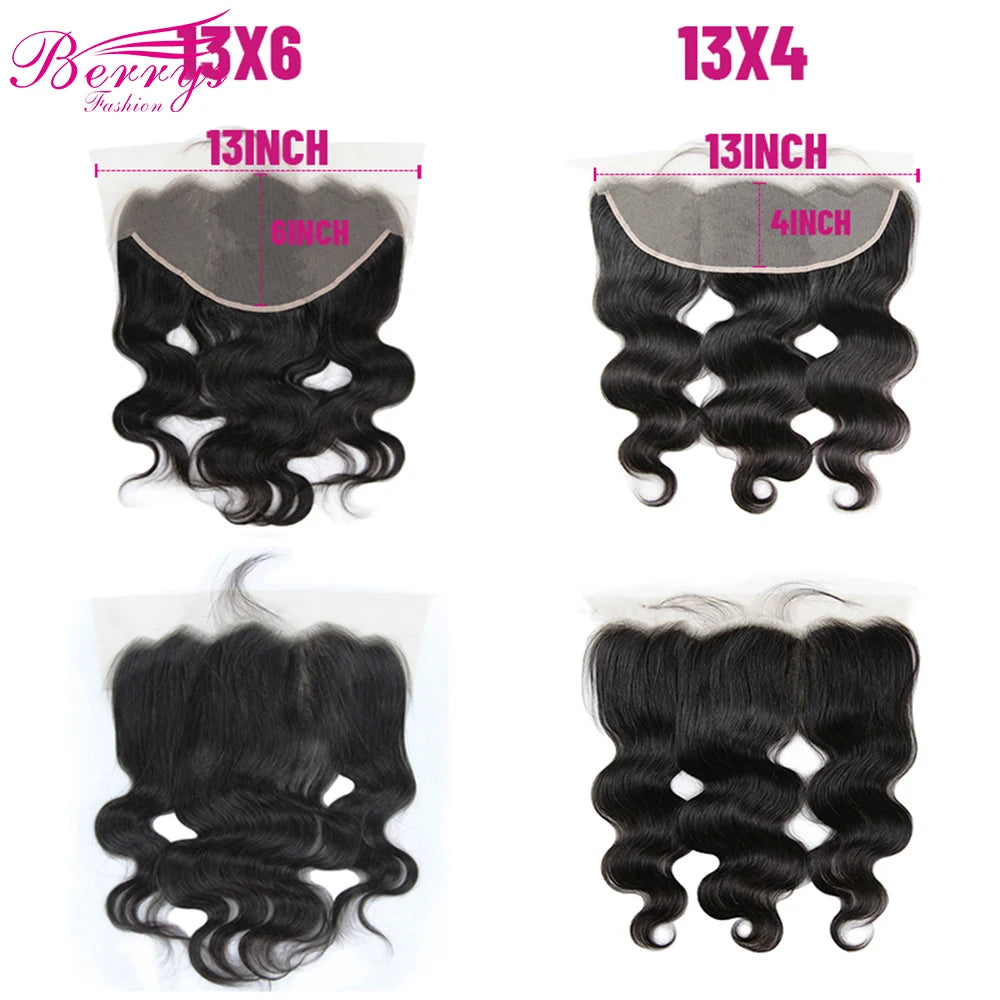 13x6 HD Lace Frontal Body Wave13x4 Transparent Lace Frontal Brazilian Virgin Hair With Baby Hair Bleached Knots Preplucked