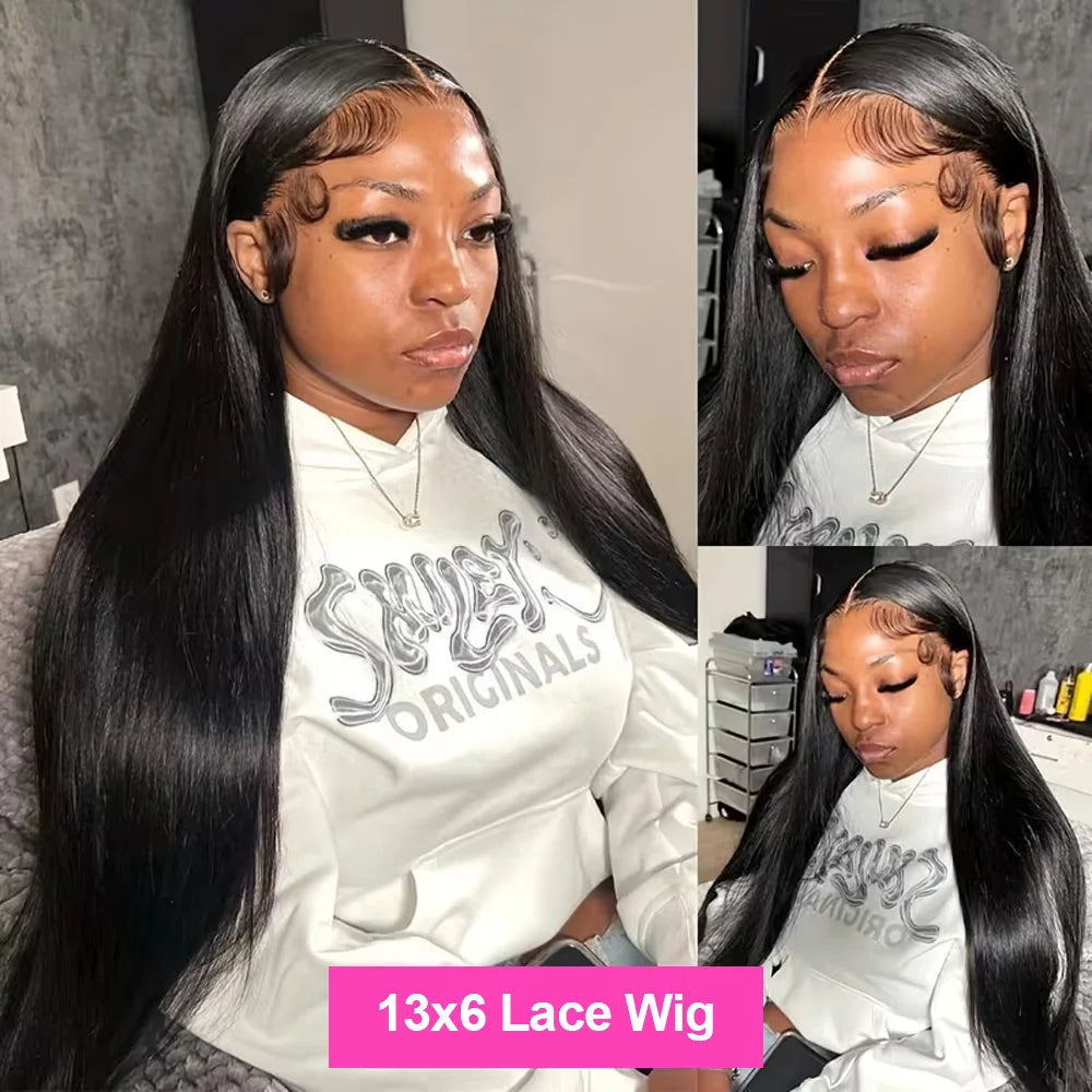 250% Upgraded 13x6 HDLace Front Human Hair Wig 5x5 Ready to Go HD Lace Glueless Straight Human Hair Wigs 13x4 Pre Plucked Natural Scalp Brazilian Hair Wigs