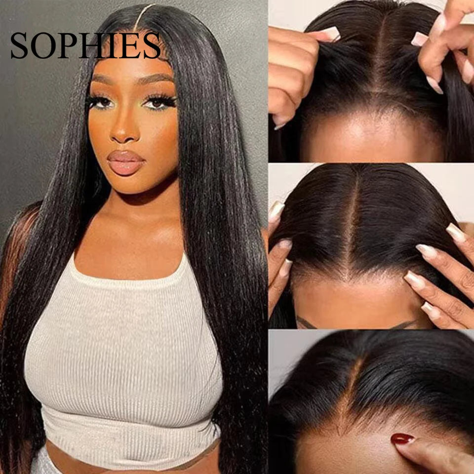 Straight 13x4 Lace Frontal Human Hair Wigs For Women Brazilian Remy Hair 4x4 Lace Wigs Pre Plucked With Baby Hair 180% Density