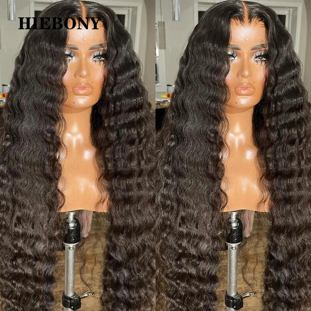 HiEbony Hair 13x6 HD Lace Frontal Wigs Deep Wave 250% Density Melt Skin Real HD Lace Wigs 5x5 6x6 Glueless HD Lace Closure Wigs