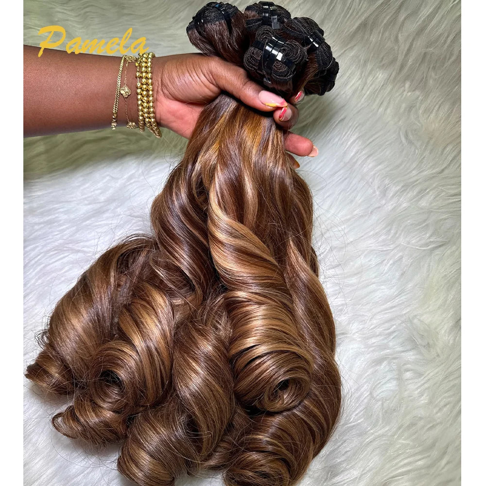 Loose Deep Wave Human Hair Bundles With 5x5 Closure And 3 Bundles Human Hair Extensions For Women Ombre Brown 13x6 Lace Frontal