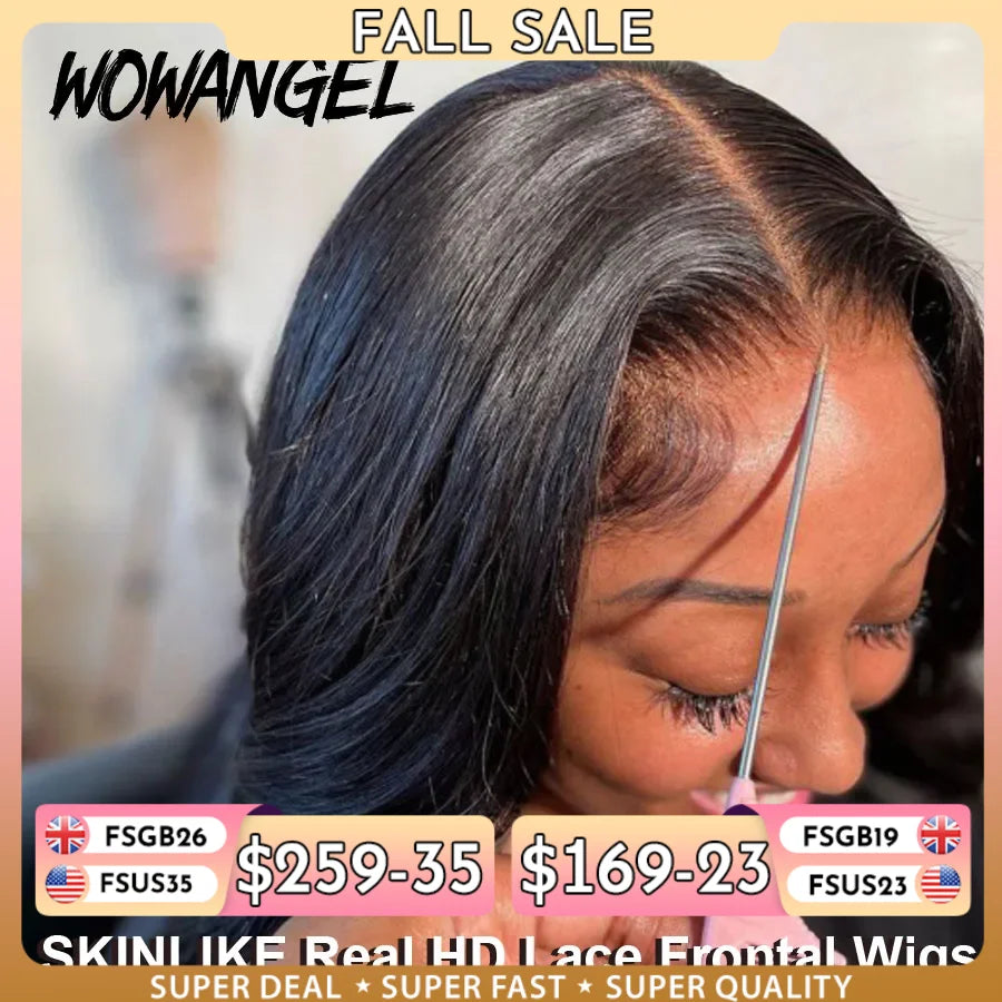 Wowangel 13x6 Full Lace Frontal Wig HD Lace Frontal Wigs Body Wave Human Hair Wigs 250% HD Lace Closure Wigs Melt Skins Glueless