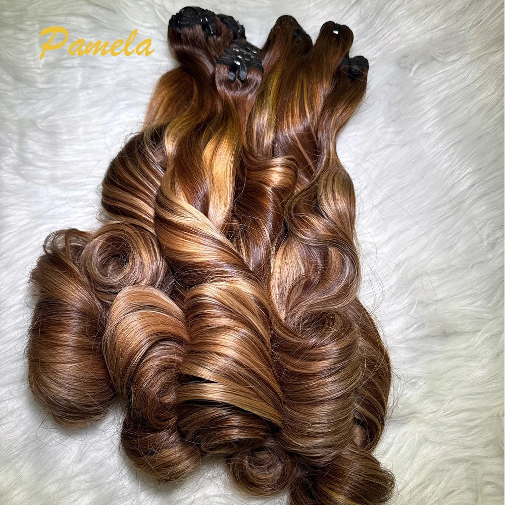 Loose Deep Wave Human Hair Bundles With 5x5 Closure And 3 Bundles Human Hair Extensions For Women Ombre Brown 13x6 Lace Frontal