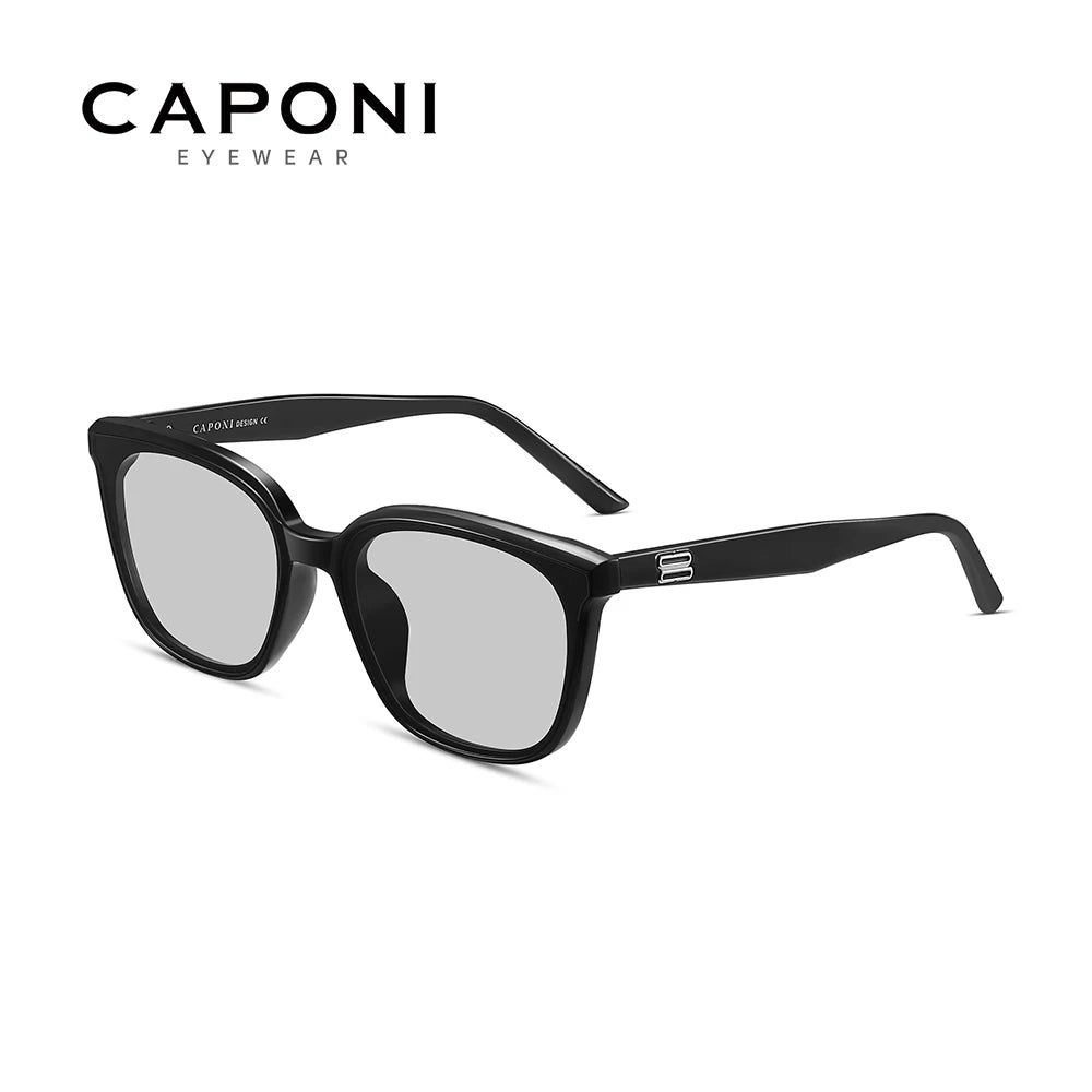 CAPONI Polarized Sunglasses Men Outdoor High Quality Driver Sun Glasses Photochromic UV400 Brand Designer Black Shades BS24048