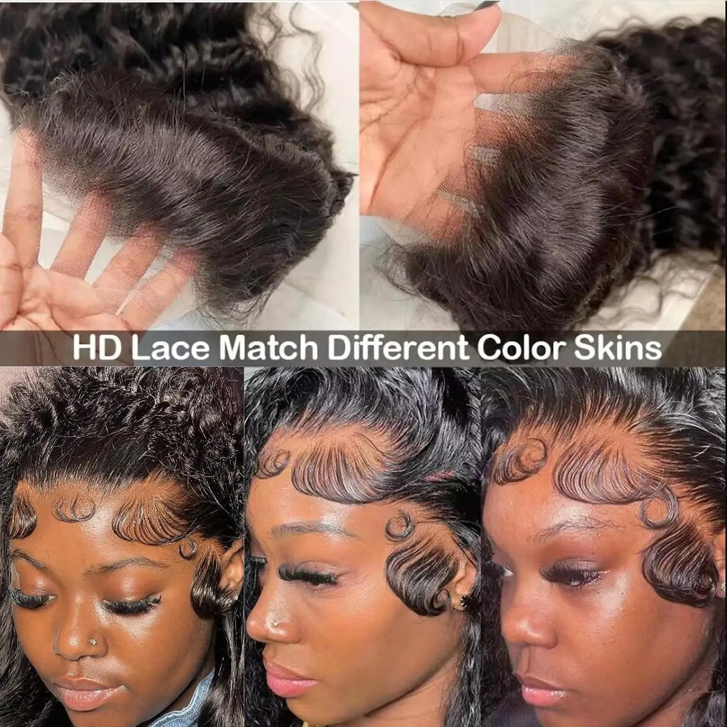 Lemoda 220 Density 12A Virgin 13x6 Water Wave Full Lace Frontal Wig Human Hair Pre Plcked 13x6 Deep Wave Frontal Wigs Human Hair