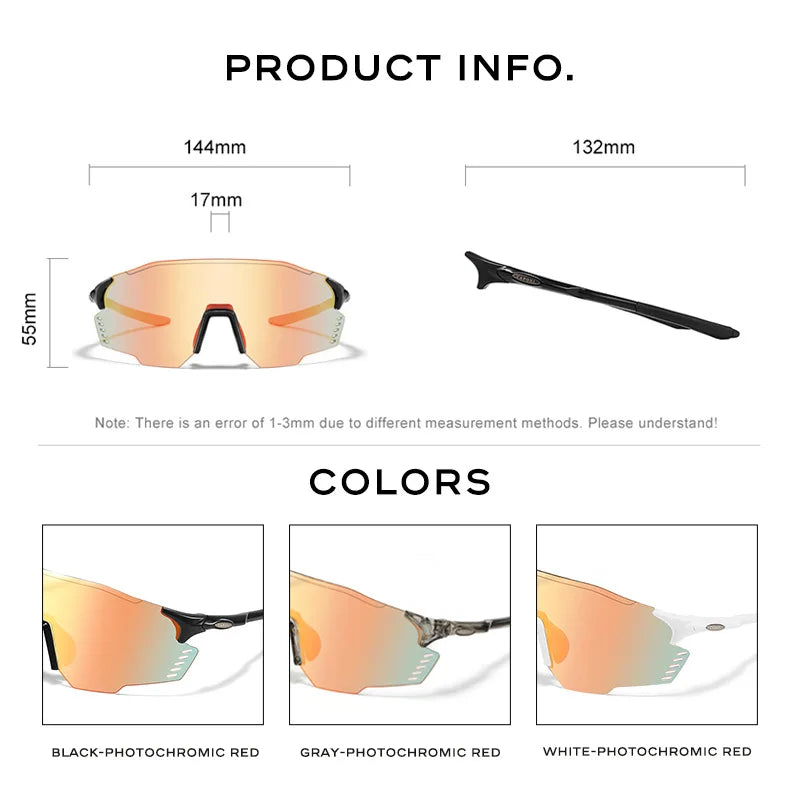 CAPONI Sport Men's Sunglasses TR-90 Gradient Photochromic Glasses For Men UV400 New Design Anti Dust Windproof Eyewear BS23812