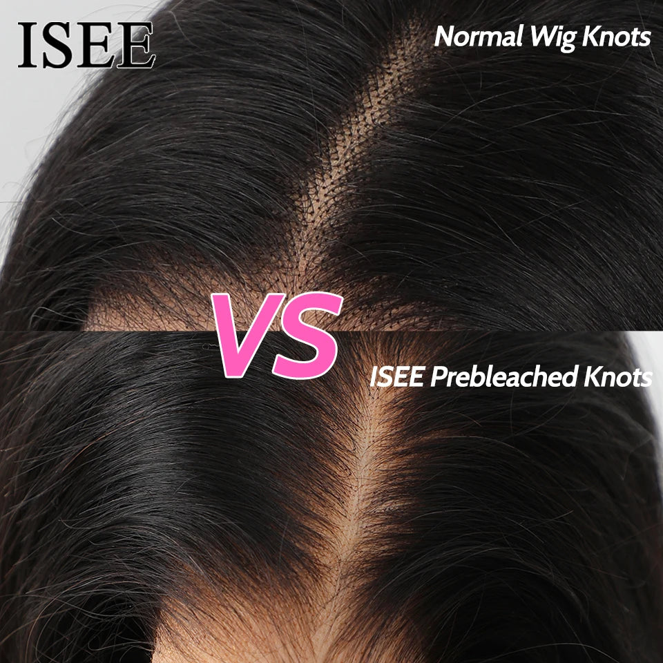 ISEE HAIR Wig Malaysian Straight 13x6 HD Lace Frontal Wig Pre Bleached Knots Wigs For Women Wear Go Glueless Wig Human Hair Wigs