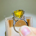 20 Carat Green Moissanite Lab Diamond Rings Top Grade s925 Silver Big White Moissanita Gemstone Fine Jewelry GRA
