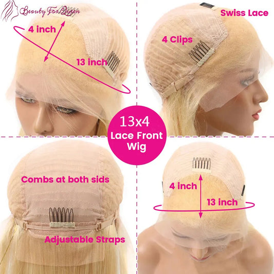 Cosplay Highlight Straight With Pattern Brazilian Colored Pink Blue Human Hair Wig Transparent 13x4 Lace Frontal Wigs For Women
