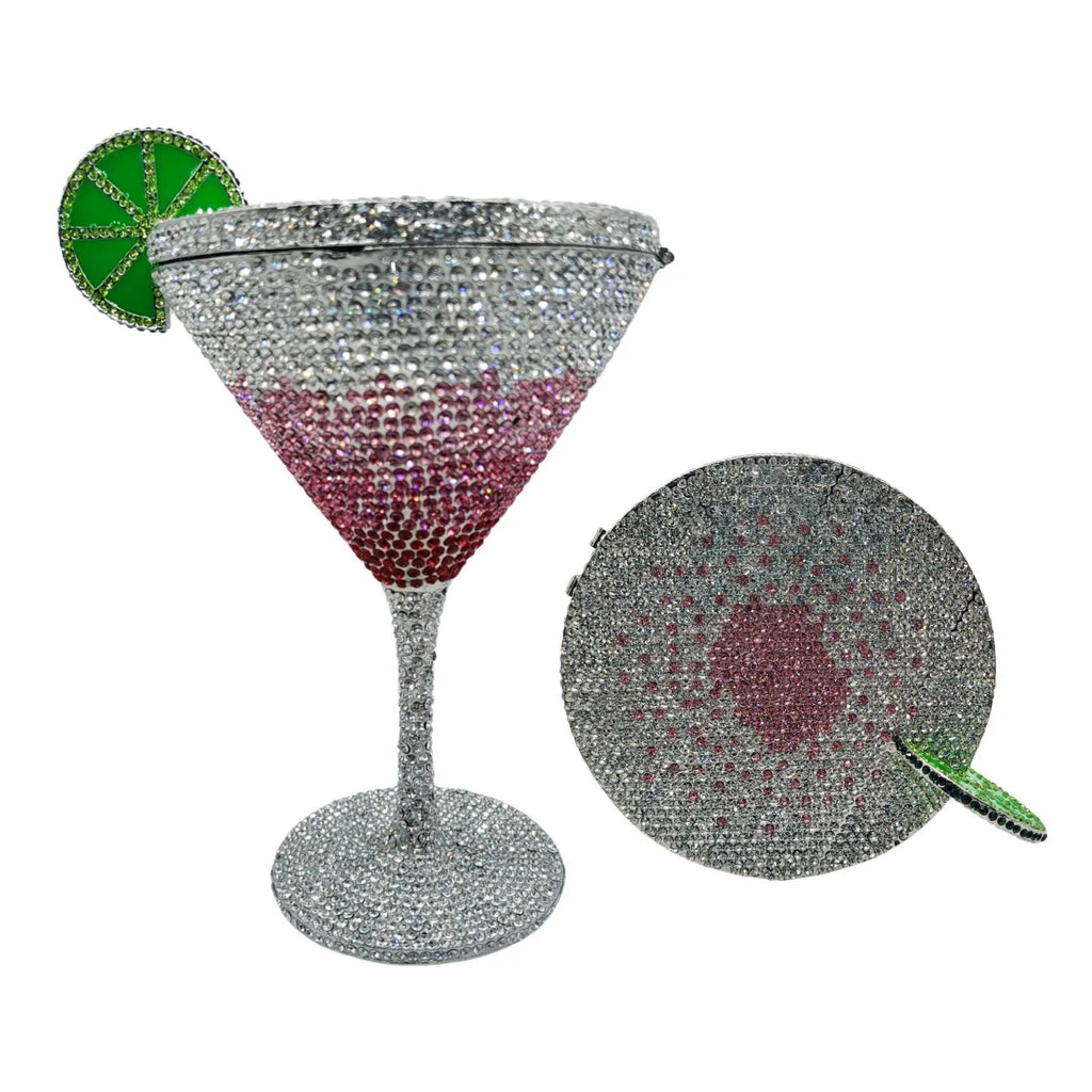 XIYUAN Women Luxury Branded Martini Crystal Evening Bag Elegant Cup Diamond Bridal Handbag Wedding Party Purses Lady Gift Clutch