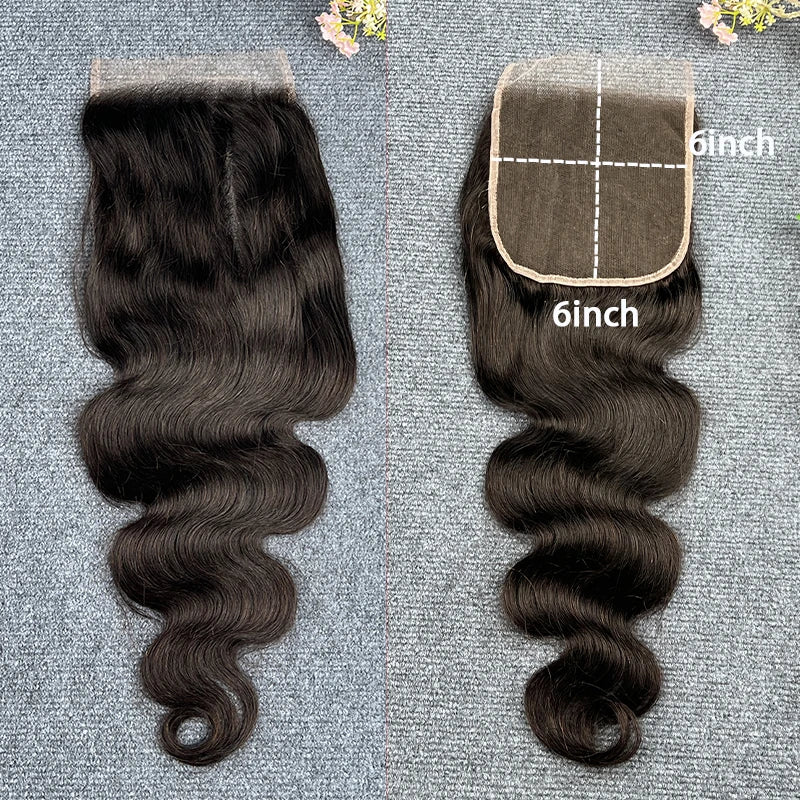 100% Real HD Lace Closure Only Invisible Melt Skin Lace 6x6 7x7 Straight & Body Wawe Raw Human Hair Pre Plucked Swiss HD Lace